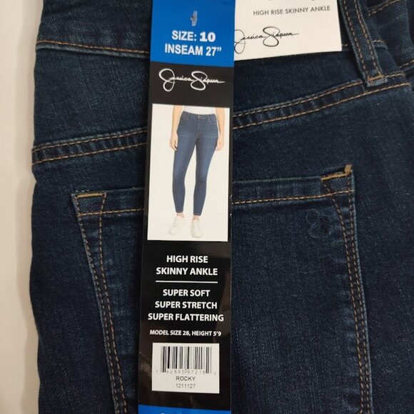 Jessica Simpson High Rise Skinny Ankle Jeans Women's Size 10 Blue - Picture 2 of 5